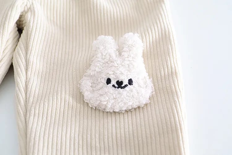 KIDS LONG SLEEVES FURR RABBIT PULLOVER TWO PC SET