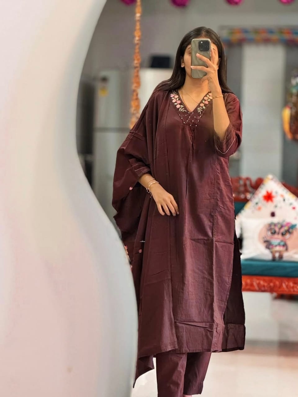 Ethnic kurti set with pant and dupatta!