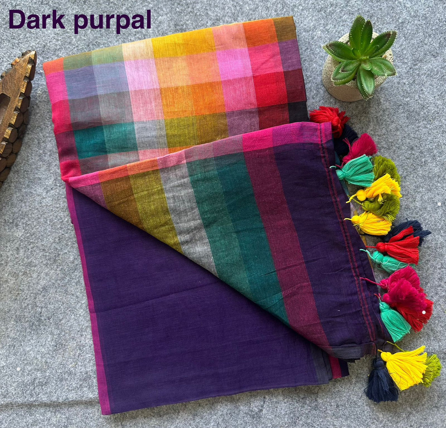 trendy Mul Mul Cotton Rainbow Saree