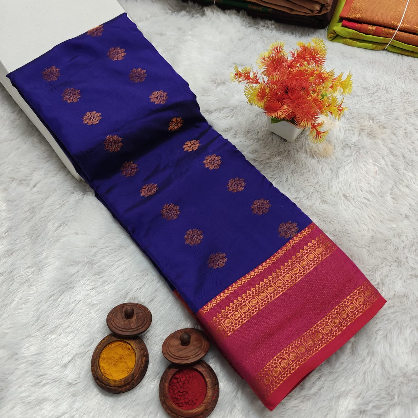 beautiful Rettai Petta Border Soft Silk Saree