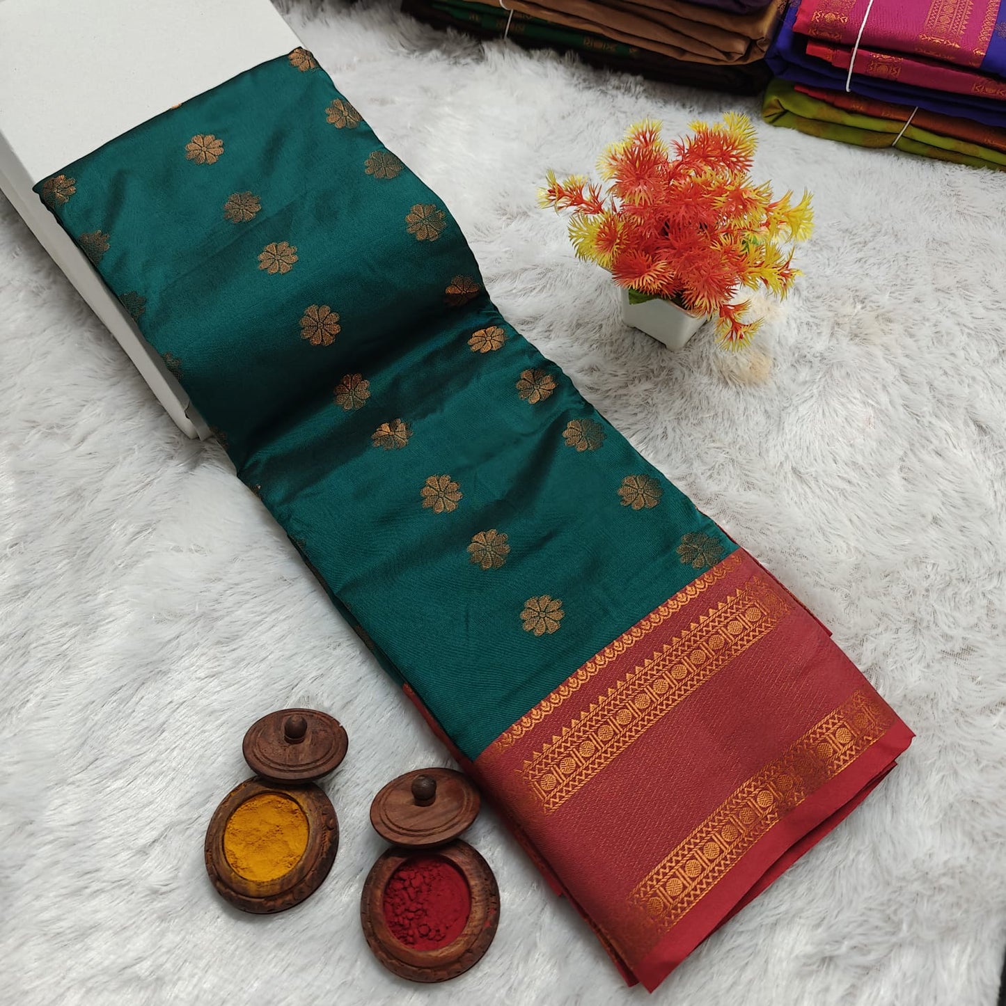beautiful Rettai Petta Border Soft Silk Saree