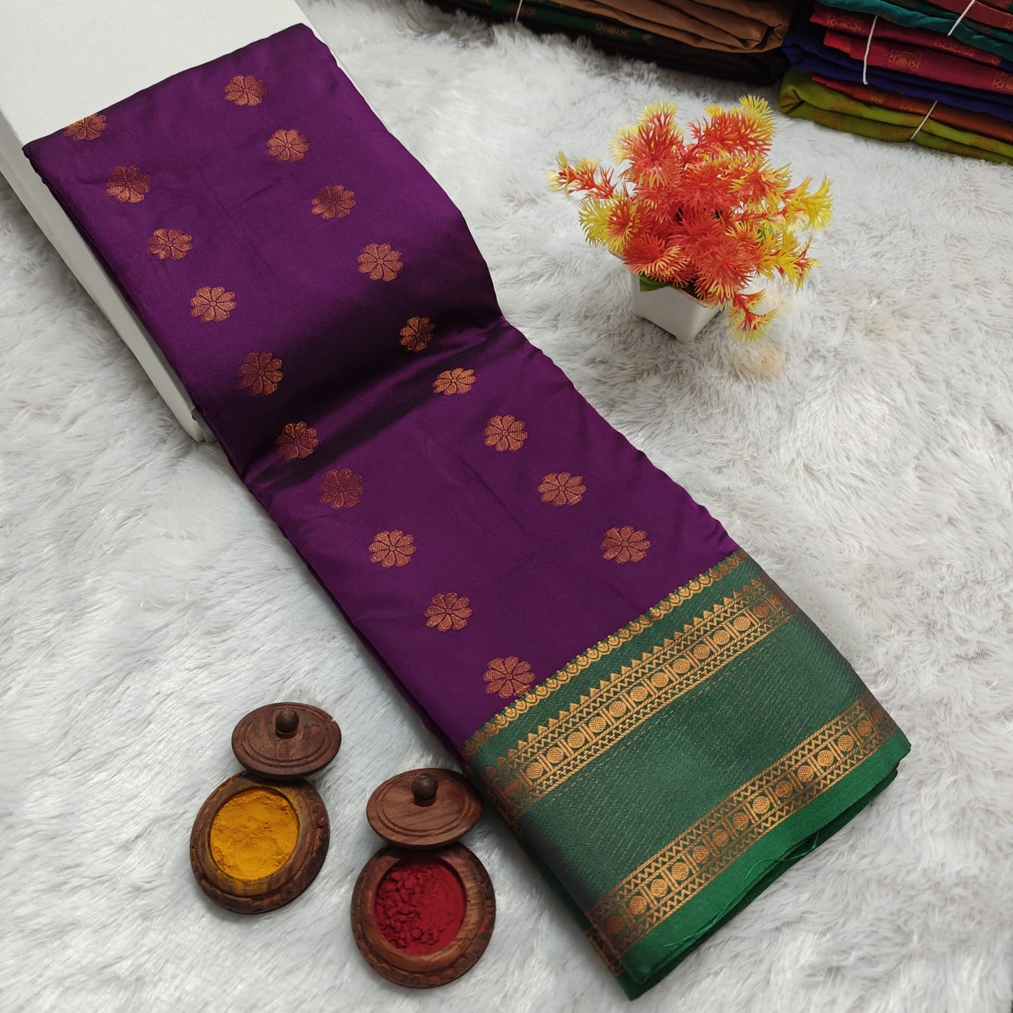 beautiful Rettai Petta Border Soft Silk Saree