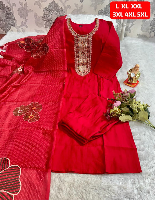looking at a stunning Kurti Pent Dupatta Set